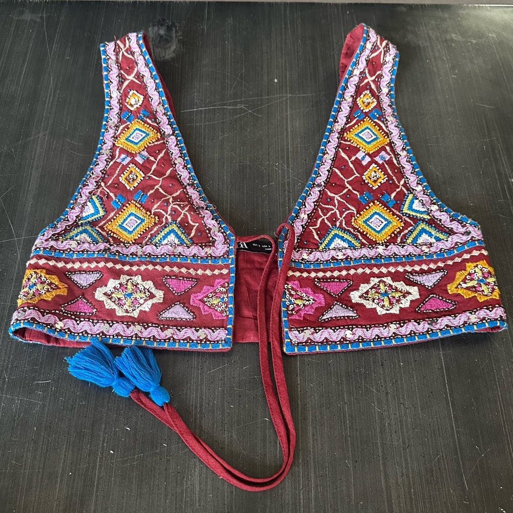 Zara Embroidered Vest Top